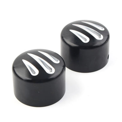Black Front Cut Axle Nut Cap Covers for Harley Softail Touring (2018–2023)
