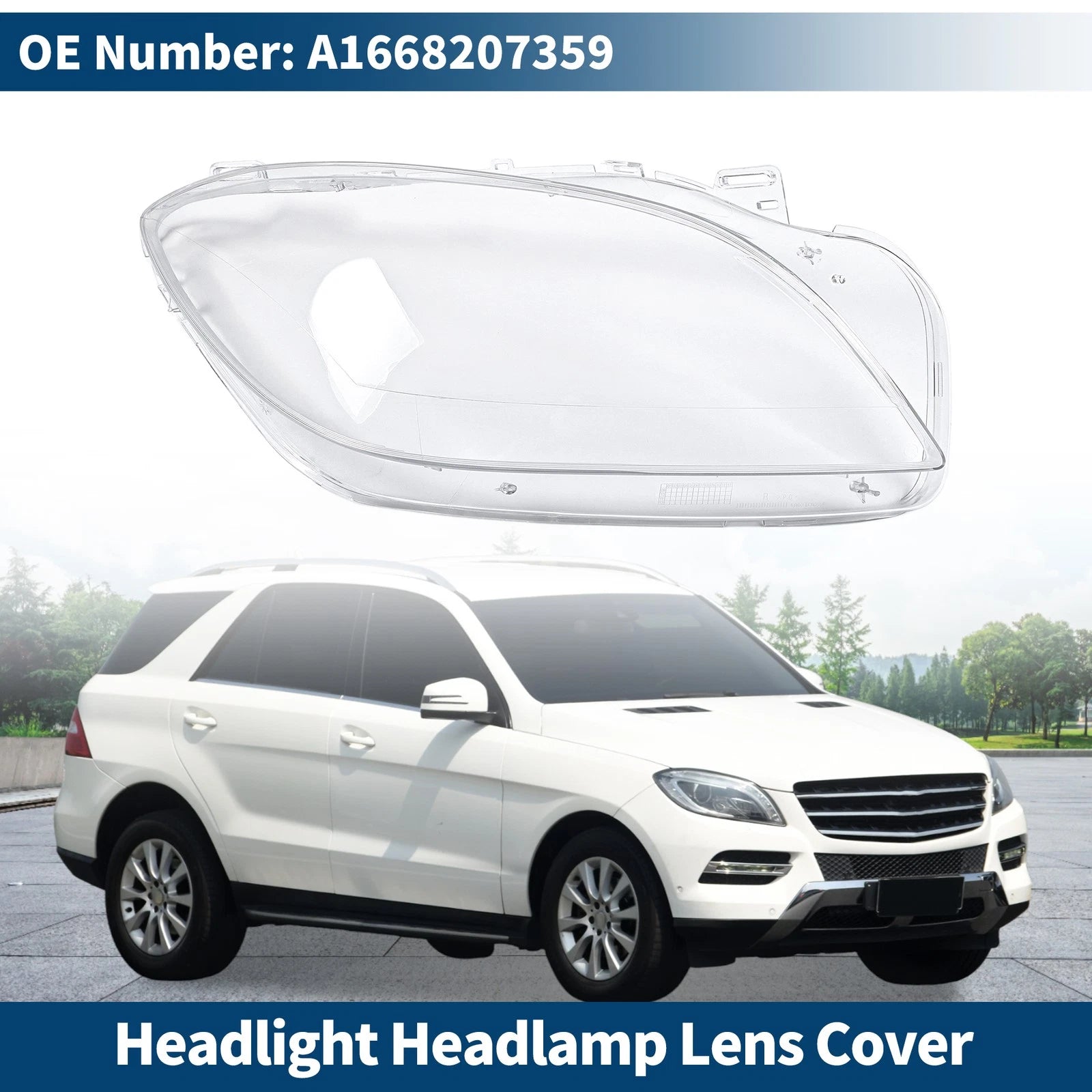 Front Right Headlight Lens Cover for Mercedes-Benz ML350 (2012–2015)