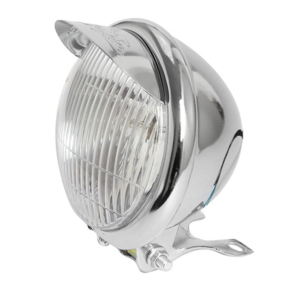 5" Chrome Motorcycle Retro Front Headlight for Harley Suzuki Honda