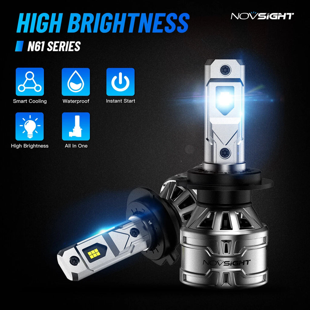 H7 LED Headlight Bulbs Kit for High/Low Beam (6500K)
