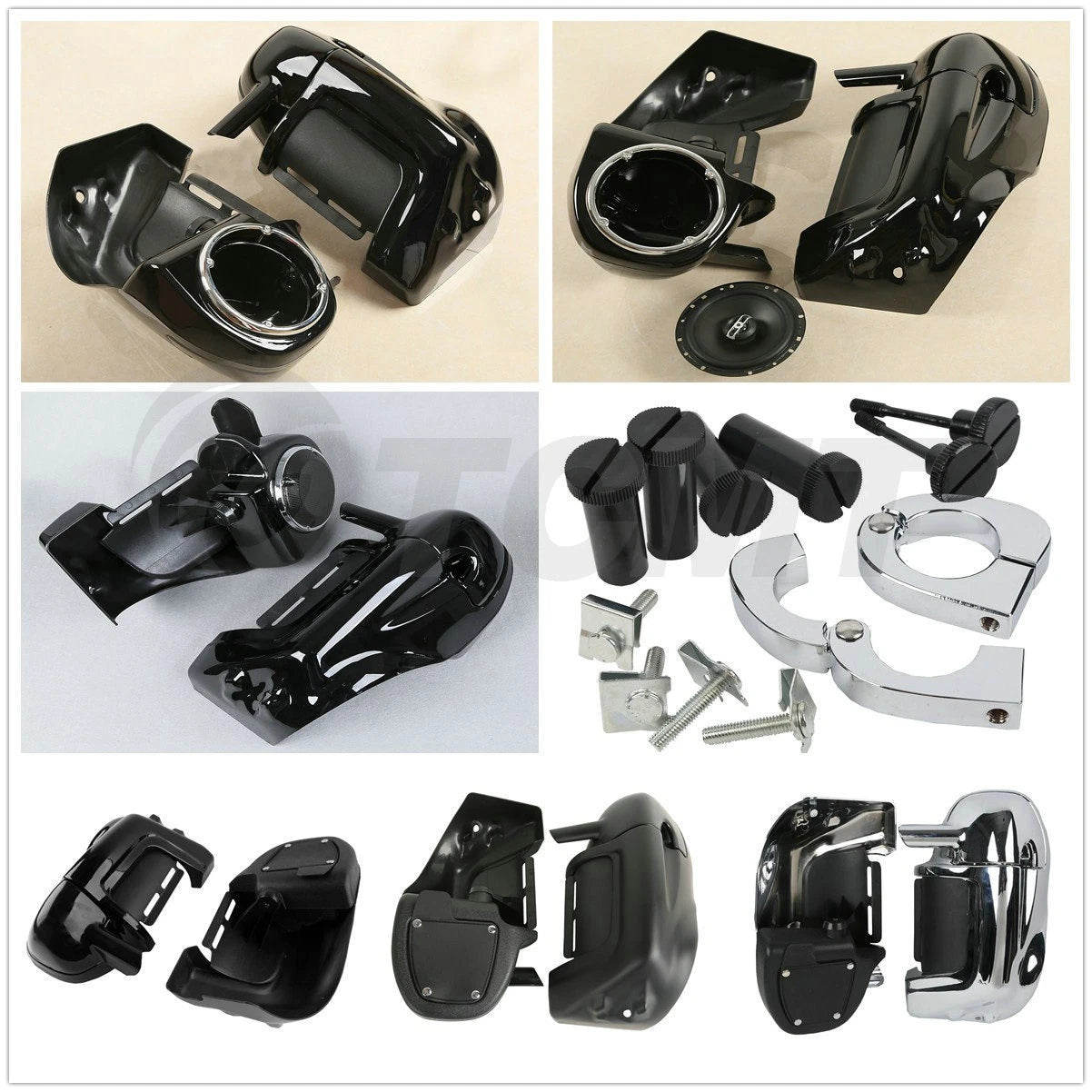 Lower Vented Fairings with 6.5" Speaker Box Pods for Harley FLHT (1989–2013)