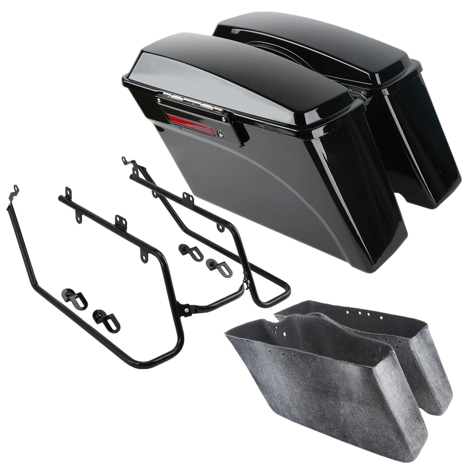Hard Saddlebags & Conversion Brackets for Harley Dyna Fat Bob Super Glide (2008–2017)