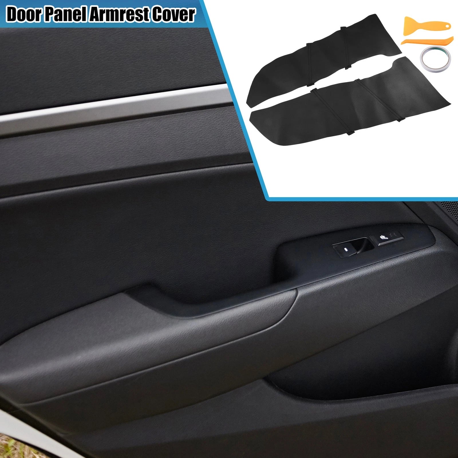 Door Panel Armrest Covers Front Pair for Honda Accord (2008–2012) Black