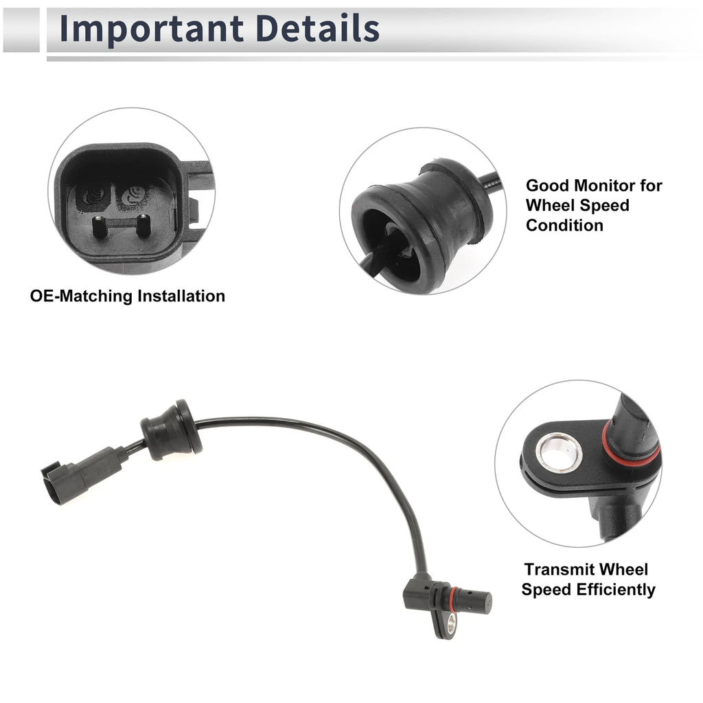 ABS Wheel Speed Sensor for Chevrolet Equinox (2010–2017) 1 Pc Rear Left/Right