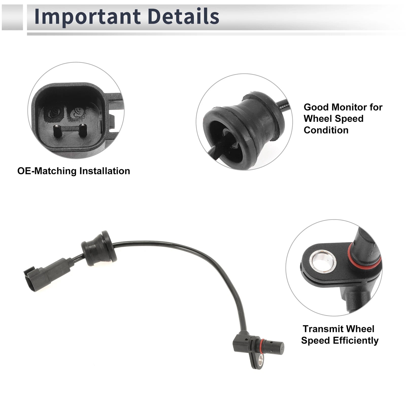 ABS Wheel Speed Sensor for Chevrolet Equinox (2010–2017) 1 Pc Rear Left/Right