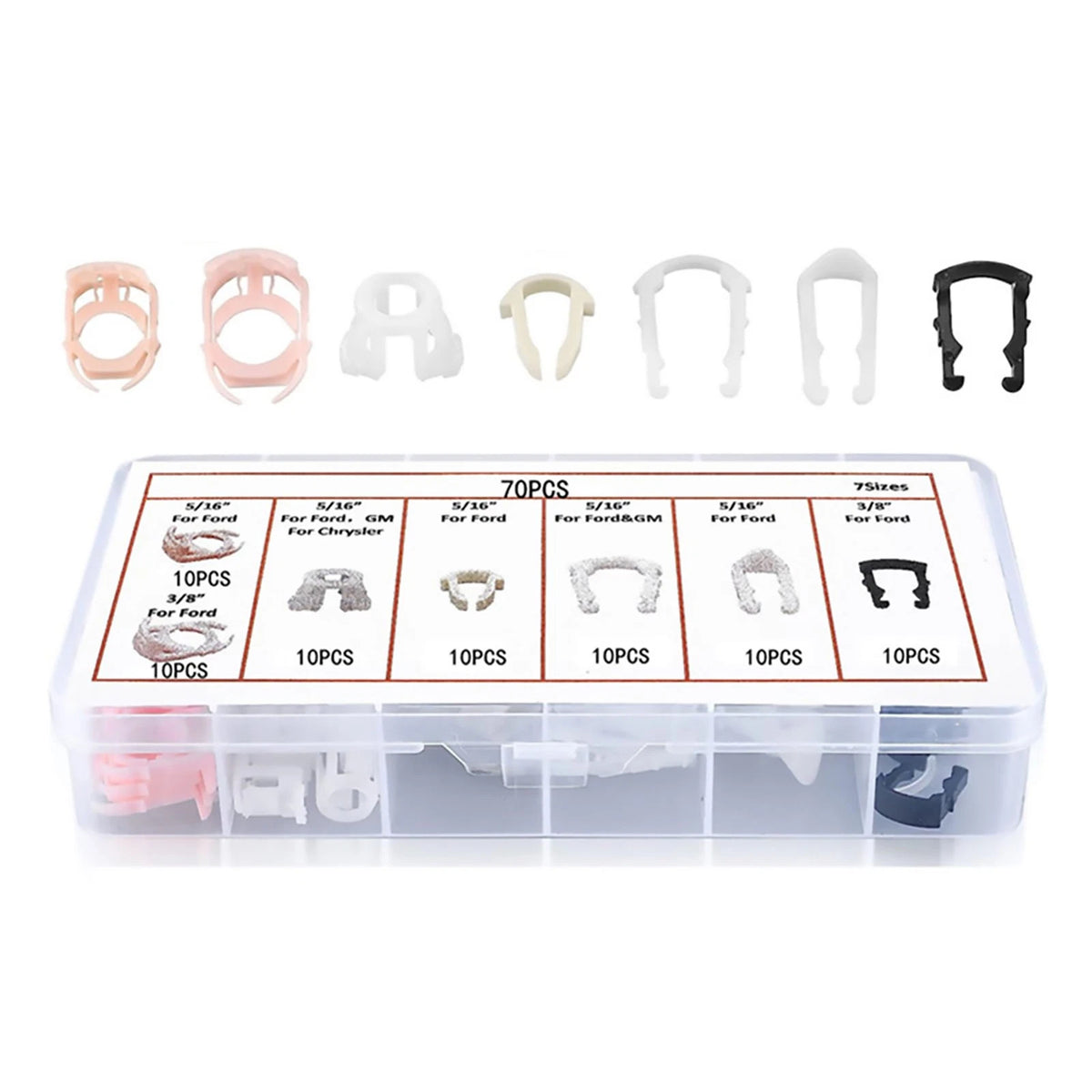 Fuel Line Retainer Clip Assortment for Ford (Universal)