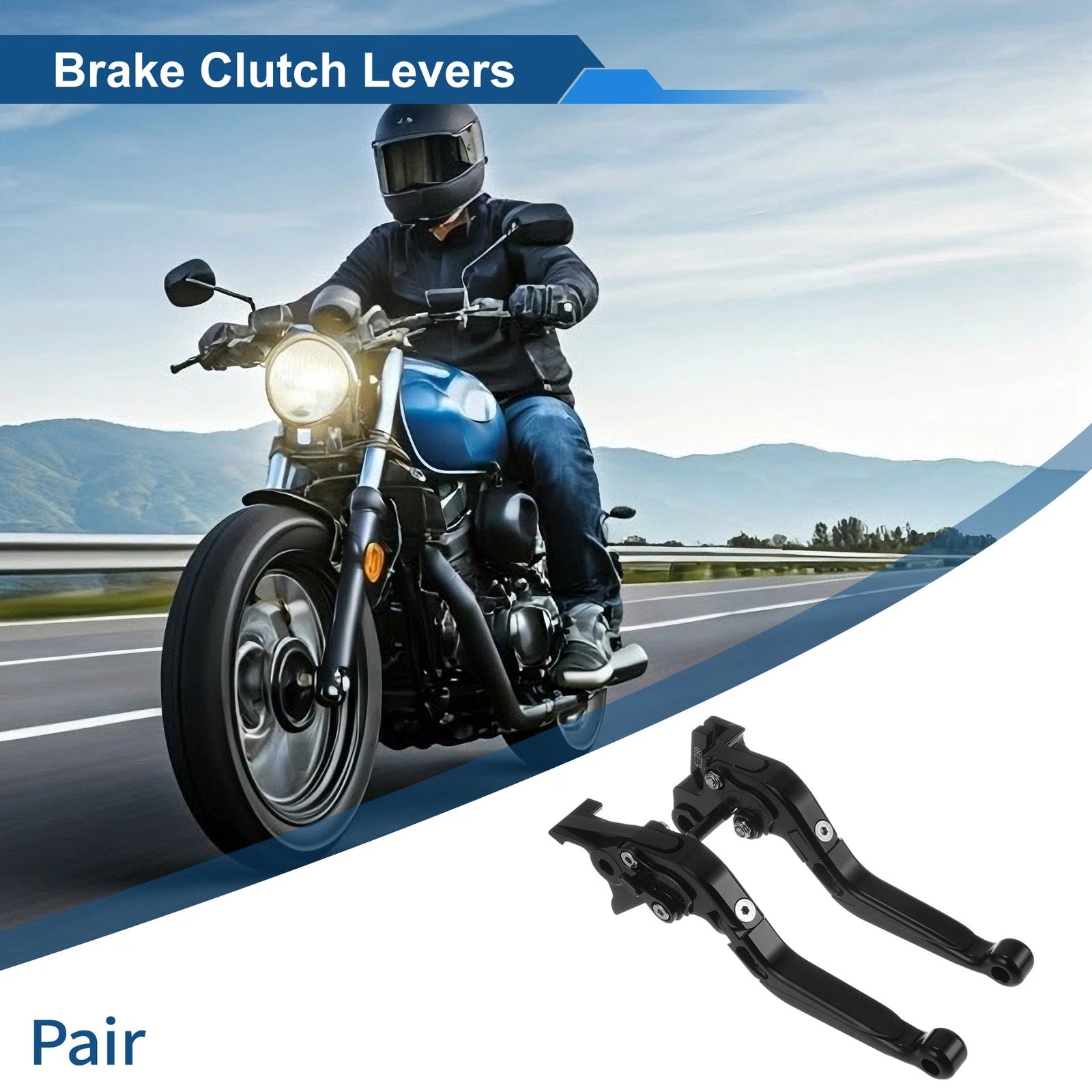 Adjustable Brake Clutch Levers for Kawasaki Vulcan S 650 (2015–2023) Solid Black