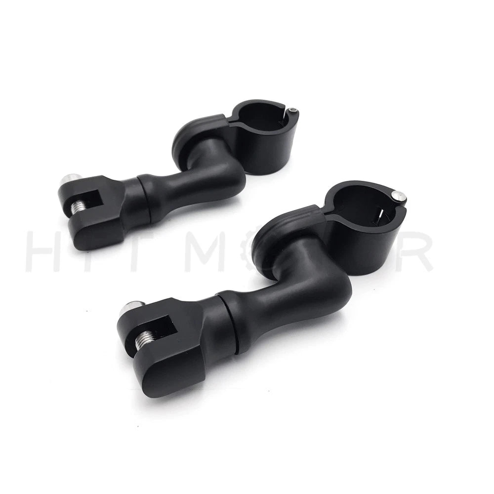 Black Short Angled Highway Peg Mounting for 1-1/4" Engine Guard (Fits )