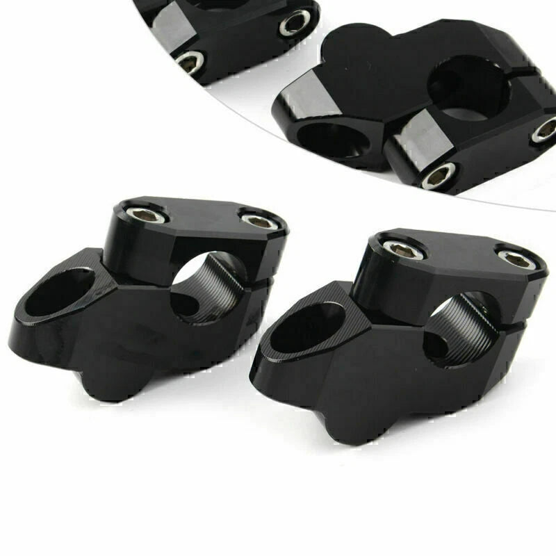 2Pcs Handlebar Extension Riser for Motorcycle (BLK)