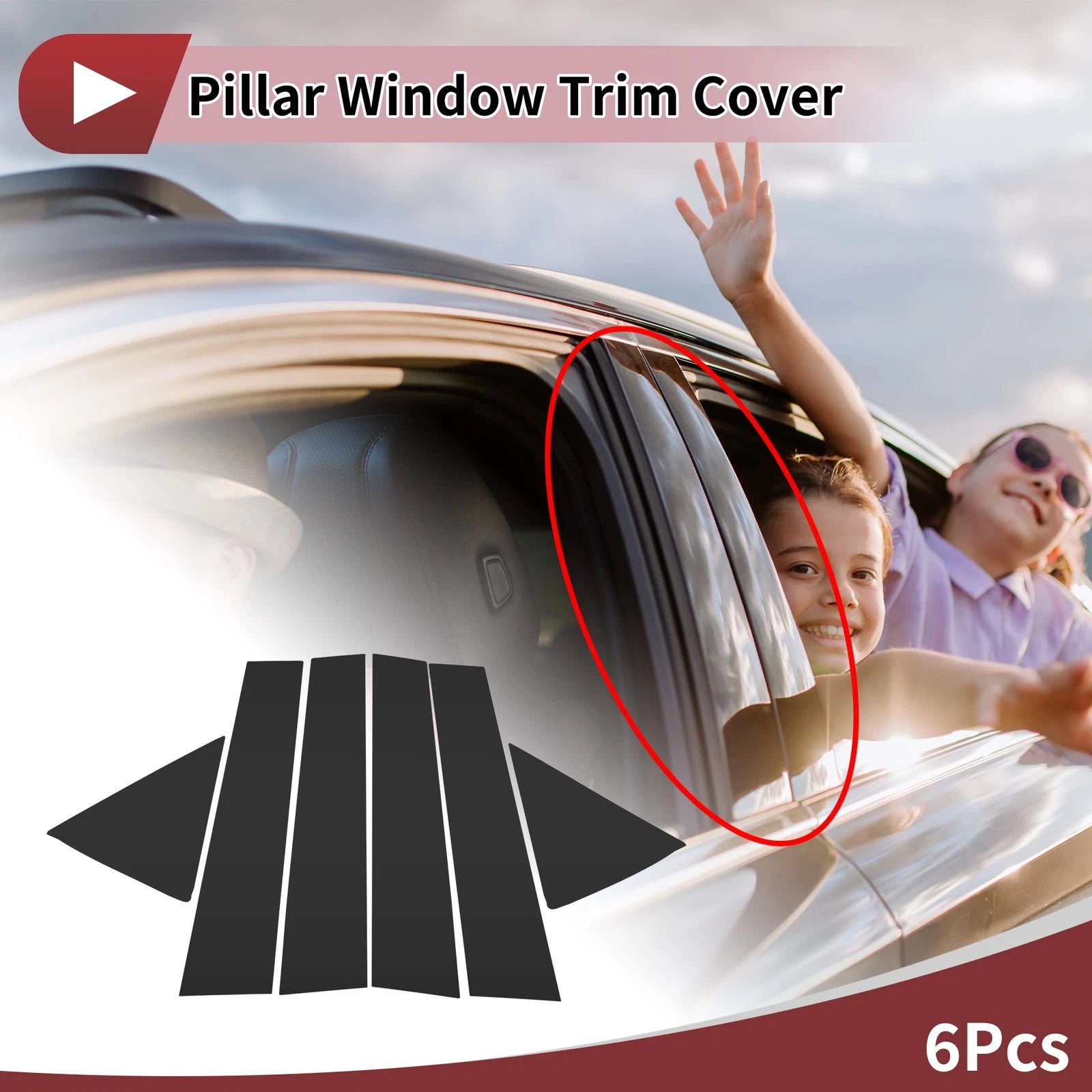 Door Pillar Window Trim Front Rear Left Right for Lexus RX 2016-2022 Black