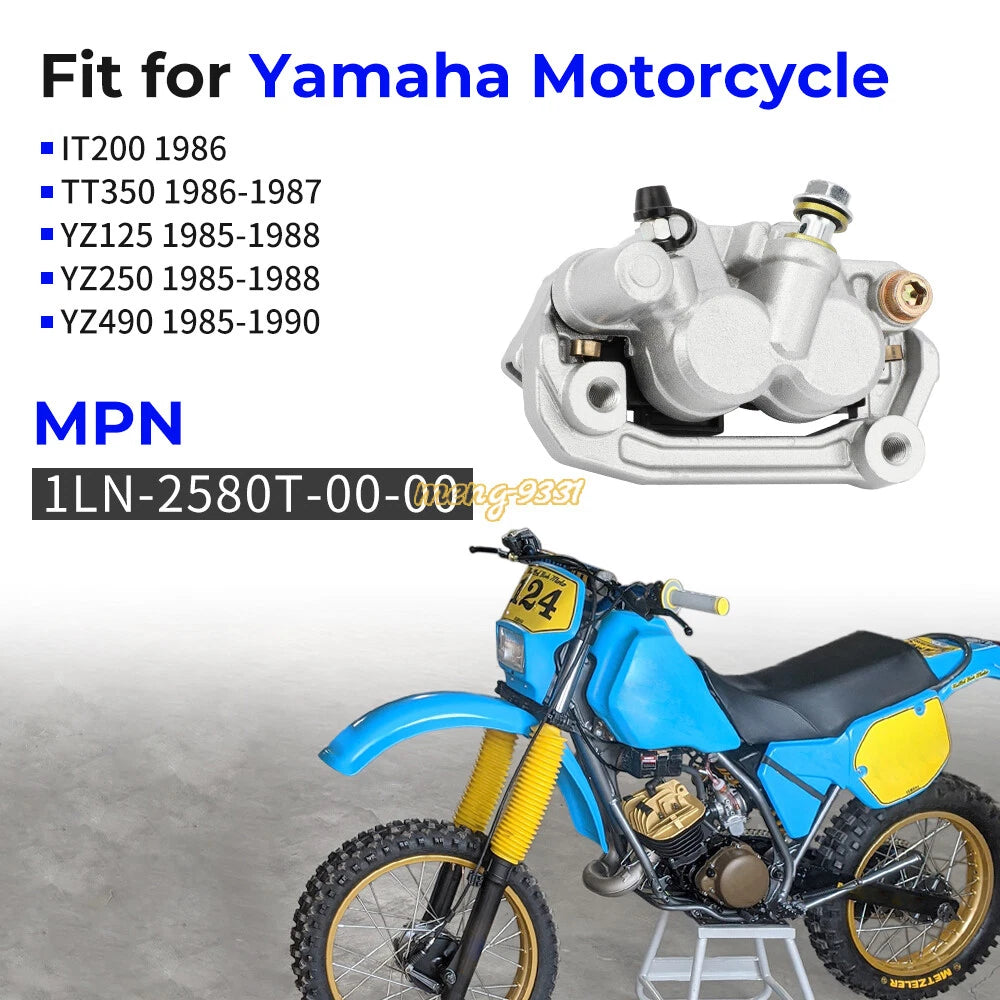Front Brake Caliper w/Pads for Yamaha YZ125 (1985–1988)