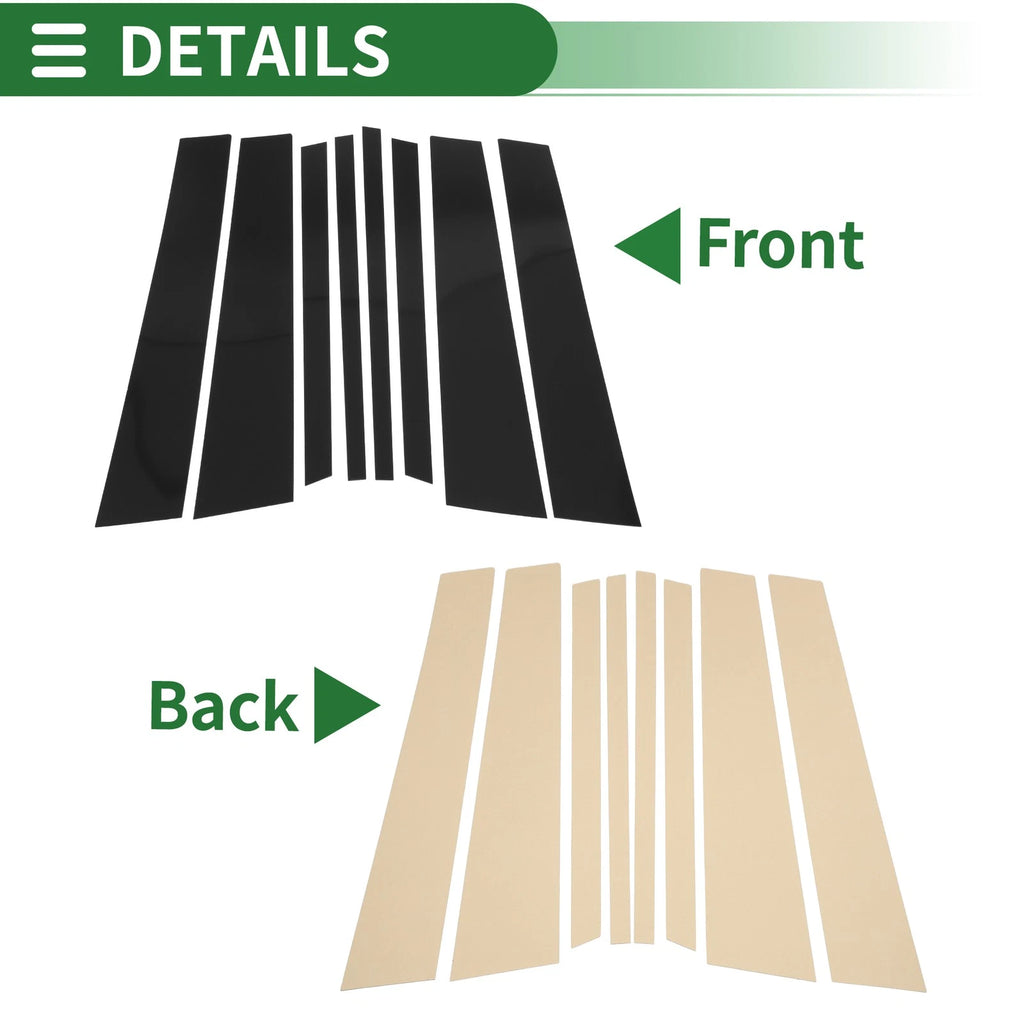 8 Pcs Door Window Trim Pillars Replacement for BMW X5 (2019–2023) Black