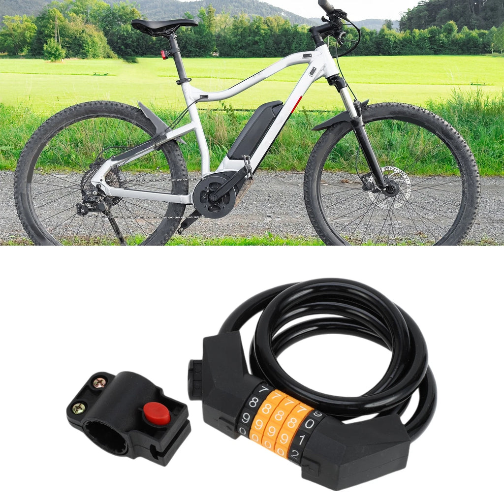 Bike Lock Extended Bicycle Padlock Resettable 5 Digit for All Bikes (One Size)