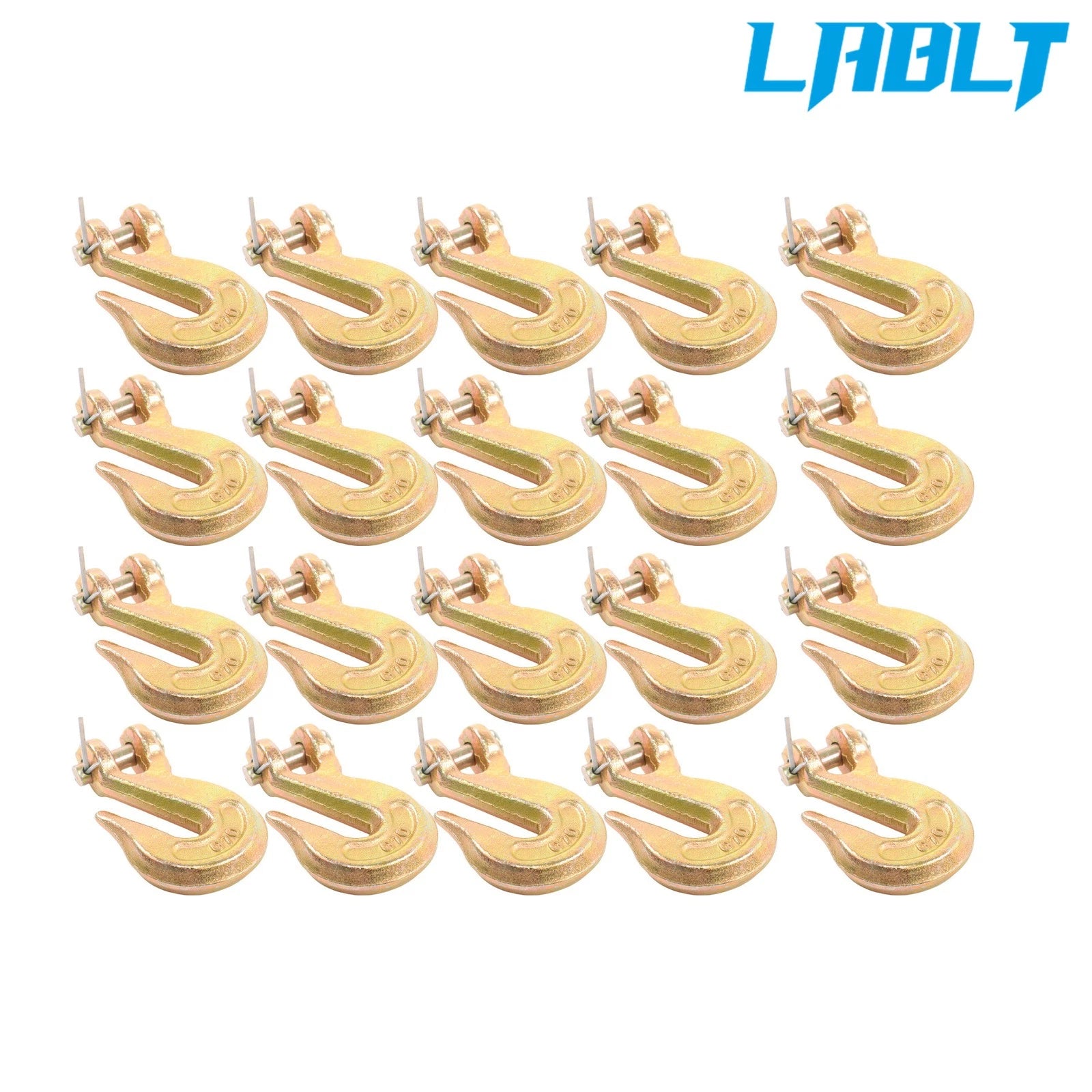 20 Pack Clevis Slip Hook with Latch for G70 (18800lbs Breaking Strength)