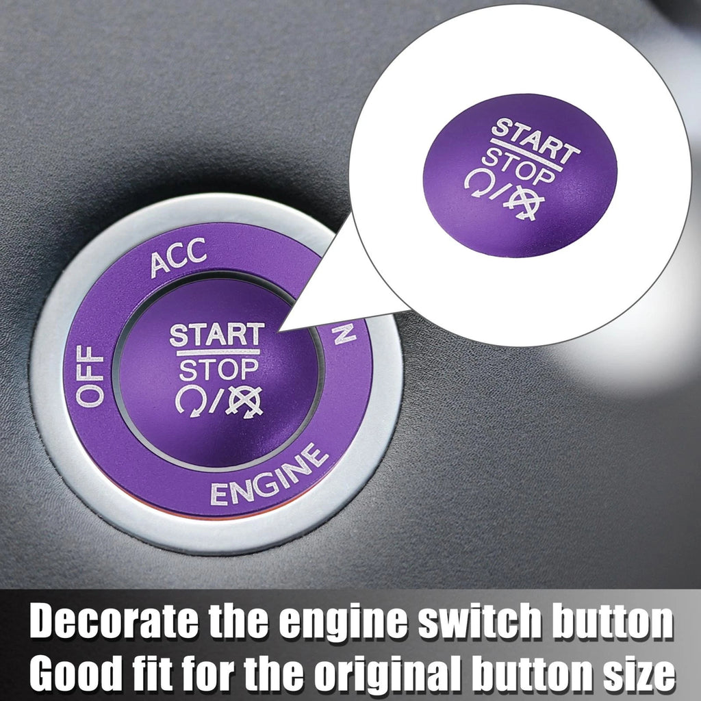 Engine Push Start Stop Button Cover Kit for Dodge Charger Challenger Purple (2015–2023)