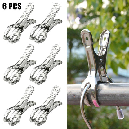 6X Stainless-Steel Heavy Duty Beach Towel Clips