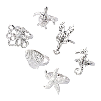 Napkin Rings with Marine Creatures for Table Decor