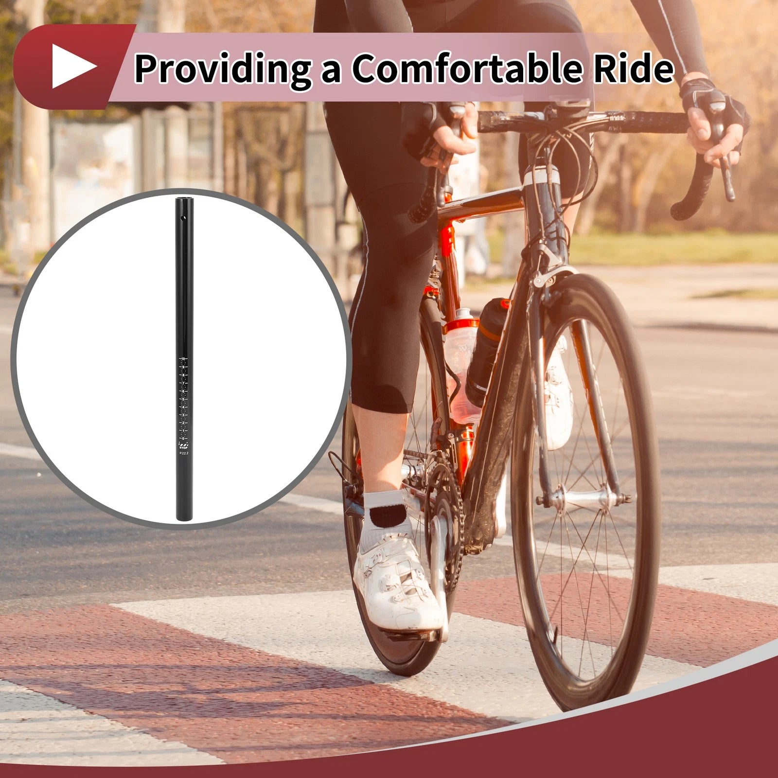Bike Seat Posts 22.2x400mm Durable Replacement for Universal Fit (2000–2024)