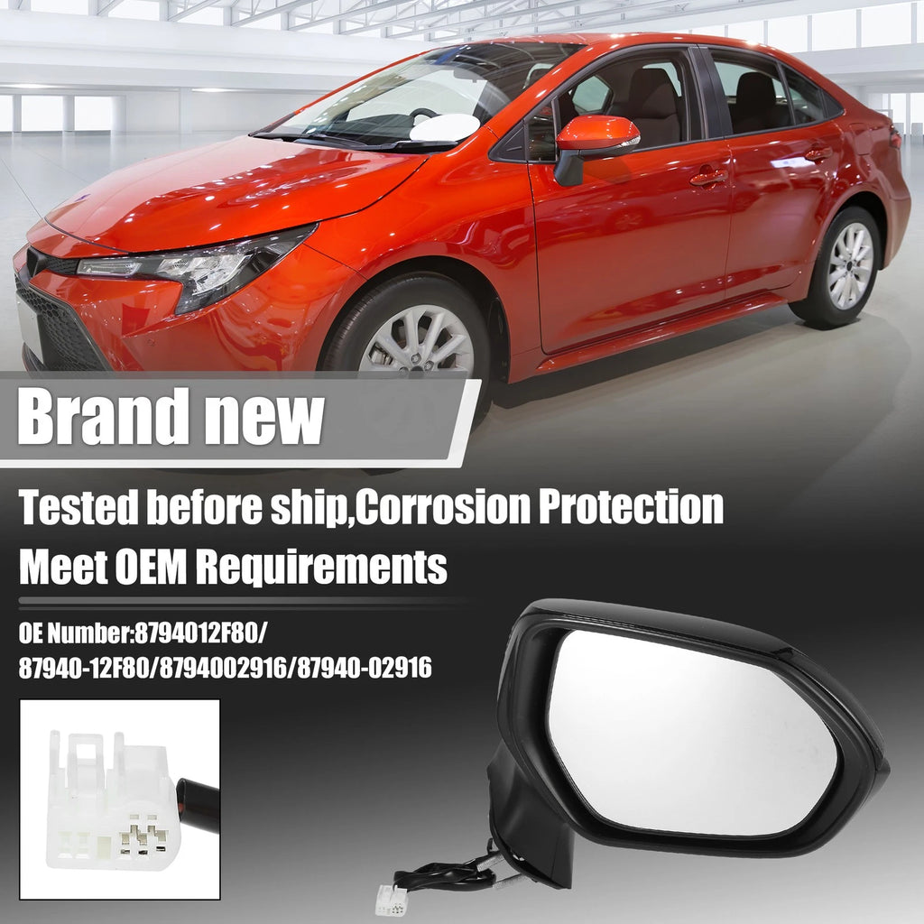 Right Side Door Mirror Assembly 3 Pin Replacement for Toyota Corolla (2020–2022)