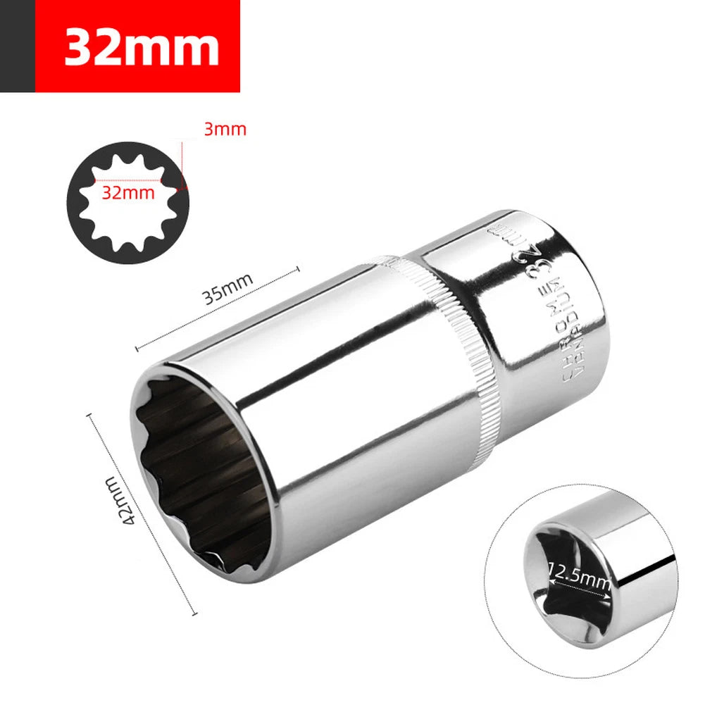 12 Point Socket Bit Adapter for Torx Ratchet (Compatible with 1/2" Drive)