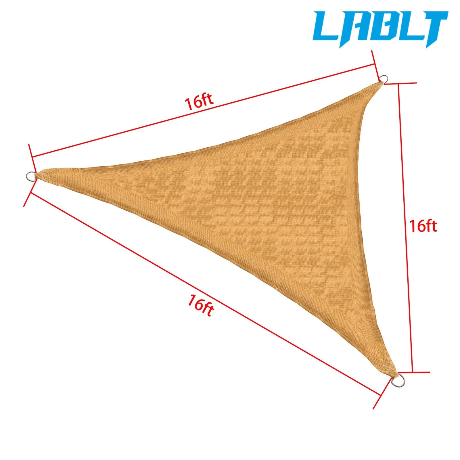 Triangle Sun Shade Sail 16' for Outdoor Canopy (UV Block)