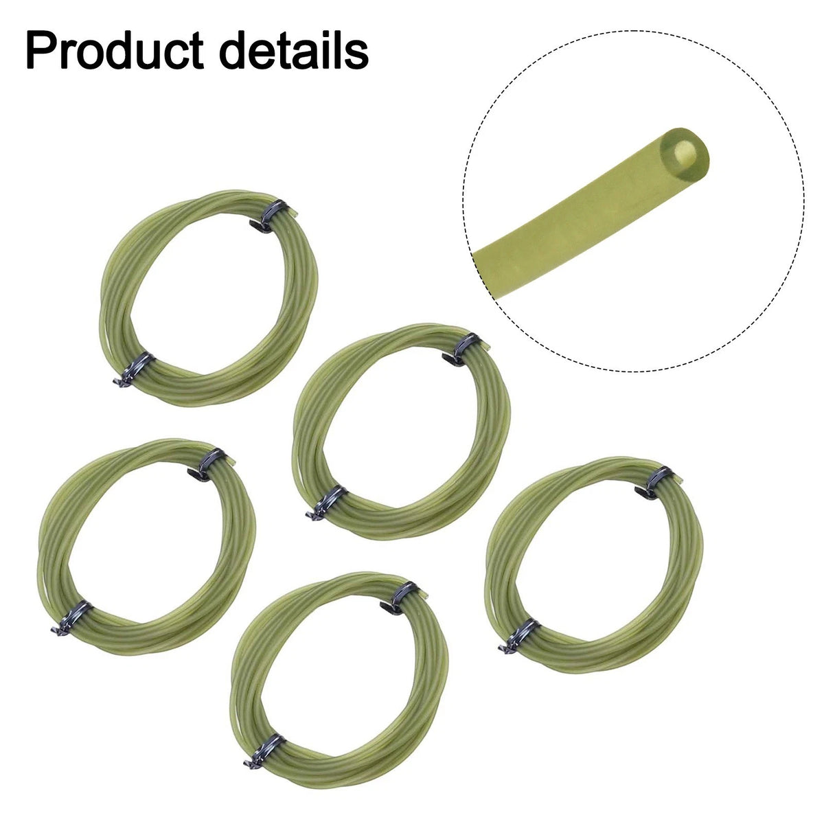 5pcs Rig Tubing 2m Hook Line Sleeve for Carp Fishing Accessories