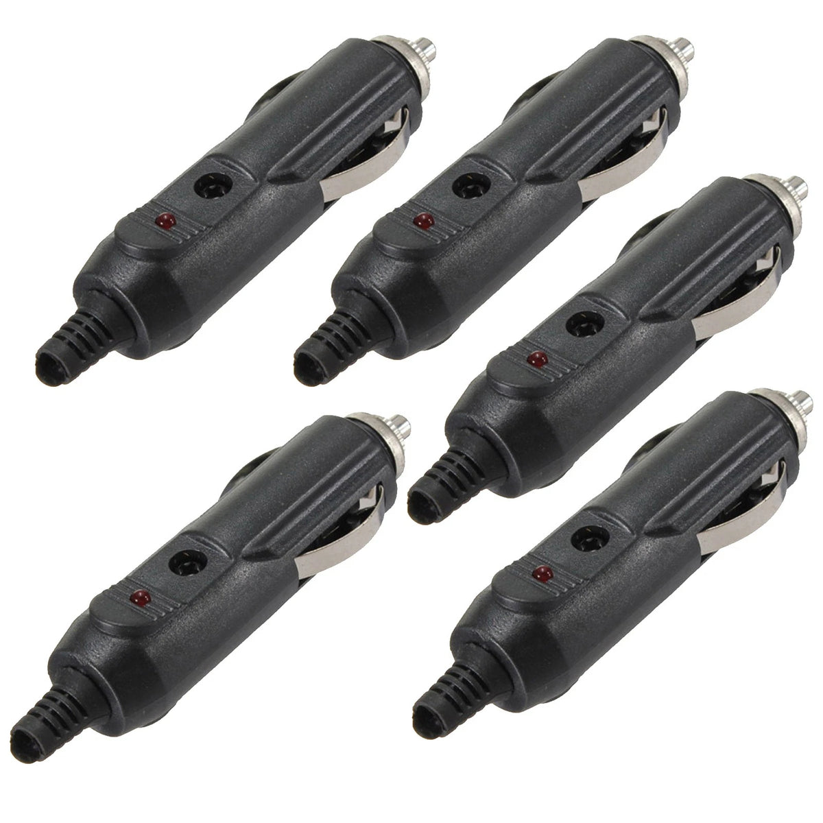 10A/12V Male Car Cigarette Lighter Socket Plug Connector with Fuse Red LED