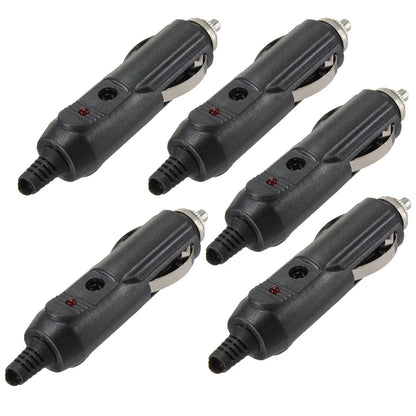 10A/12V Male Car Cigarette Lighter Socket Plug Connector with Fuse Red LED