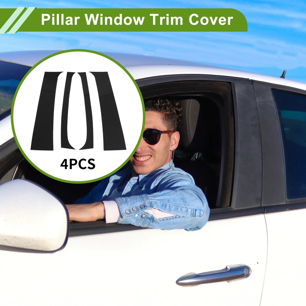 Pillar Window Trim 4 Piece Replacement for Dodge Ram (1994–2001) Black