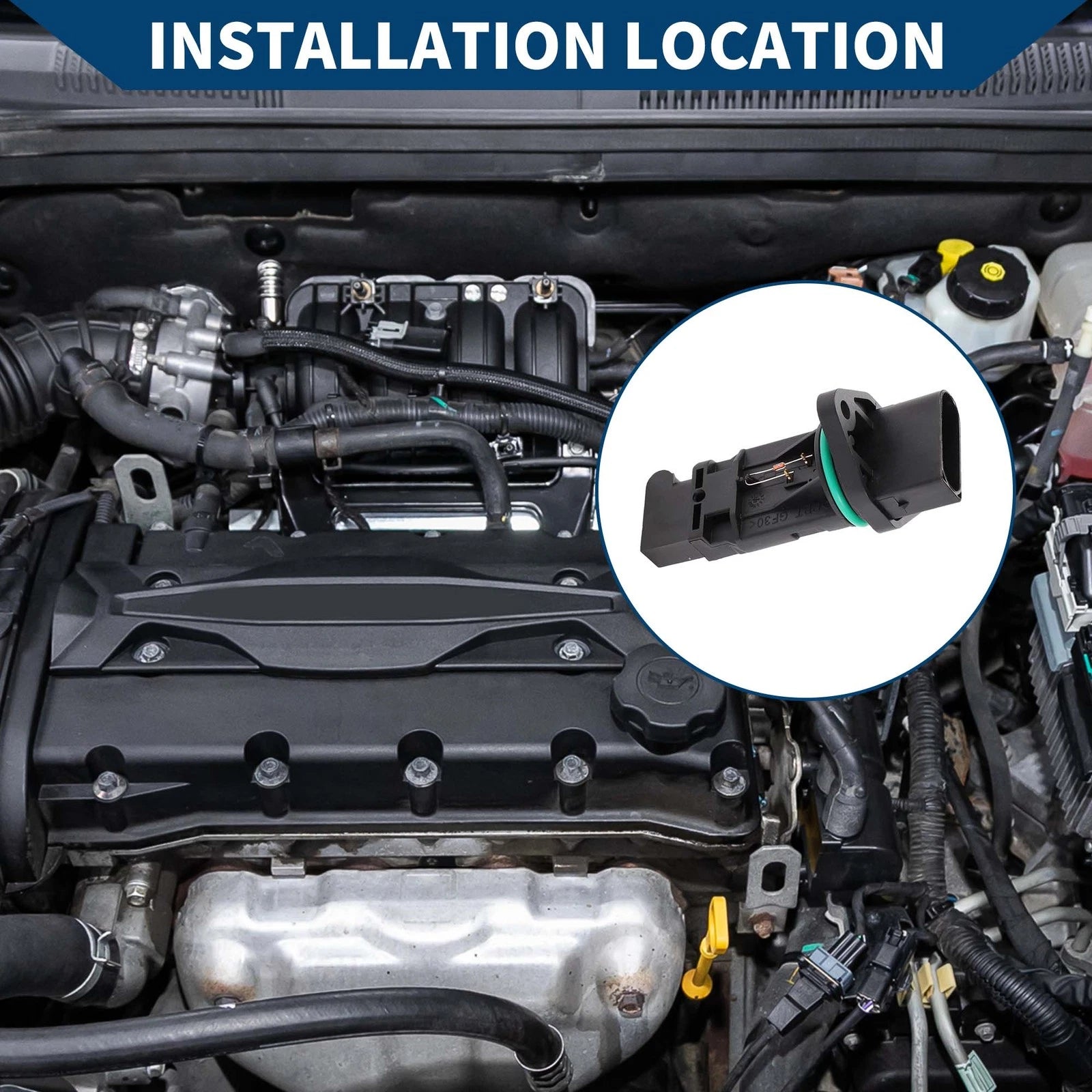 Mass Air Flow Sensor OEM Replacement for Mercedes Benz BMW (Black)