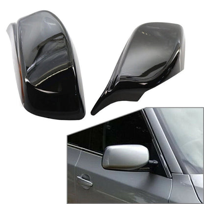 Pair Glossy Black Rear View Mirror Cover Shell for BMW E60 E61 (2004–2007) 51167078359, 51167078360