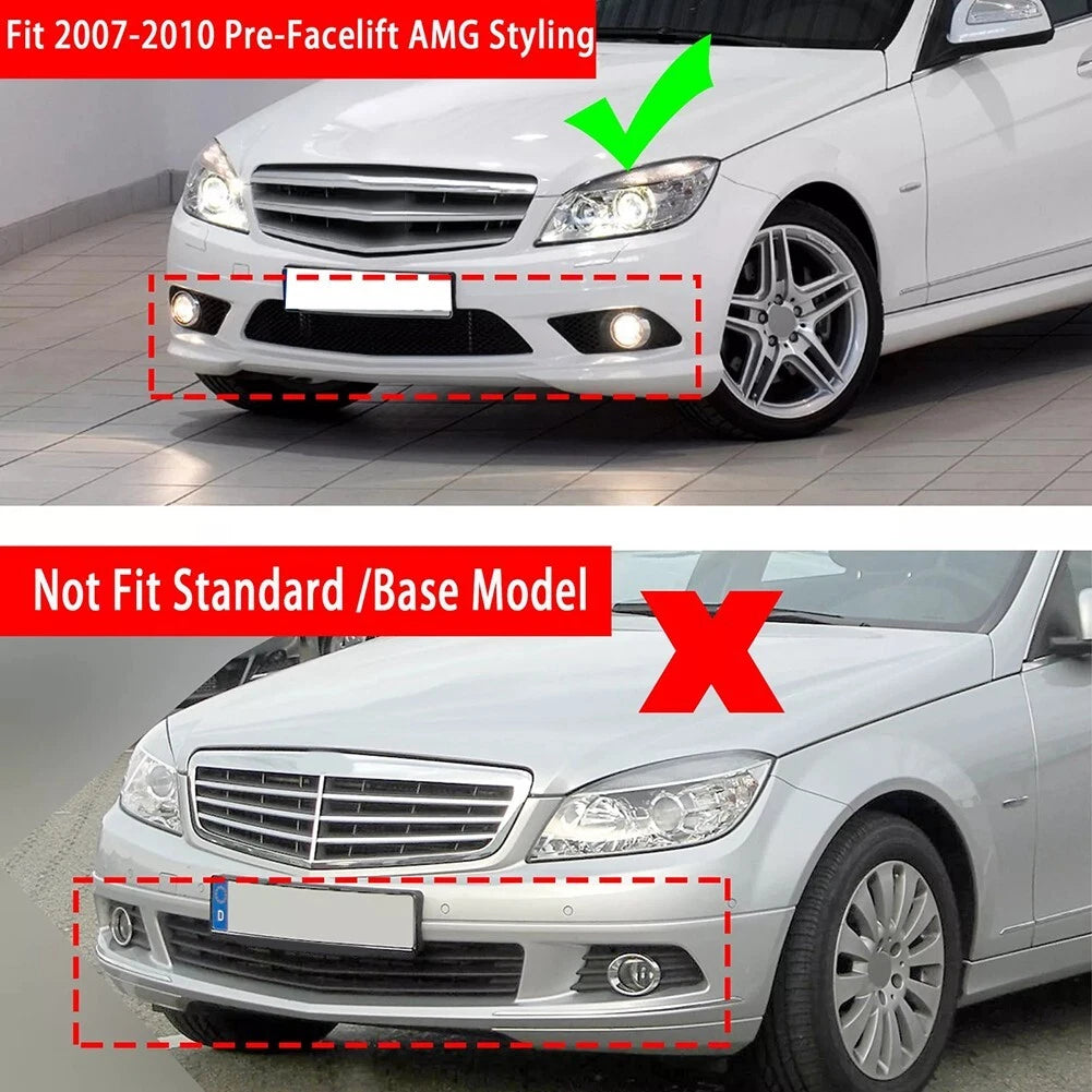 Fog Light Grille Cover for Mercedes C-Class W204 C300 (2008–2014)