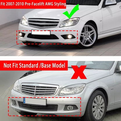 Fog Light Grille Cover for Mercedes C-Class W204 C300 (2008–2014)