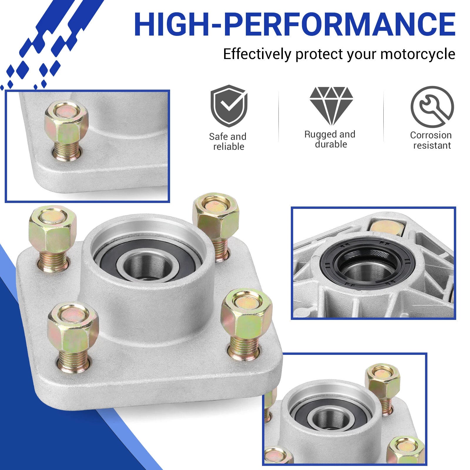 2 Front Wheel Hub & Cover Cap for Yamaha Golf Cart G8/G9/G11/G14/G16/G19/G22/G27