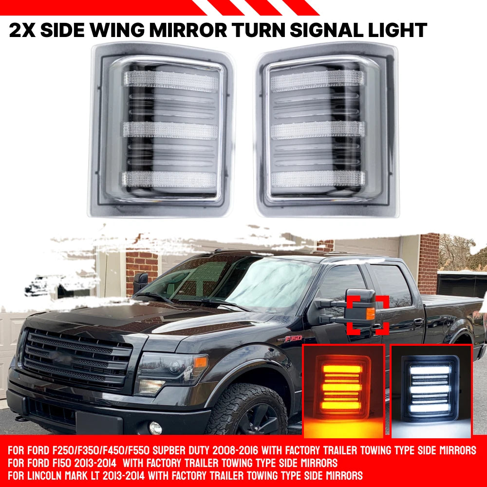 LED Side Mirror Turn Signal Light for F250 F350 F450 F550 Super Duty (2008–2016)