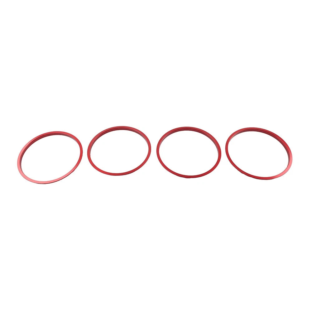 Red AC Outer Vent Rings Trim Covers For Toyota Tacoma 2016-2022