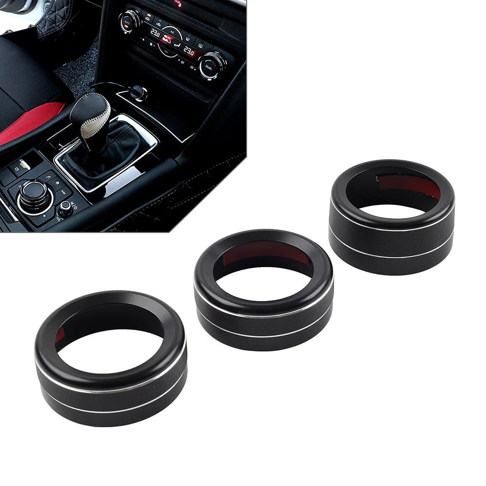 Set of 2 Climate Control Knob Ring Covers for Mazda 3 (2014–2018) CX-5 (2016–2019)