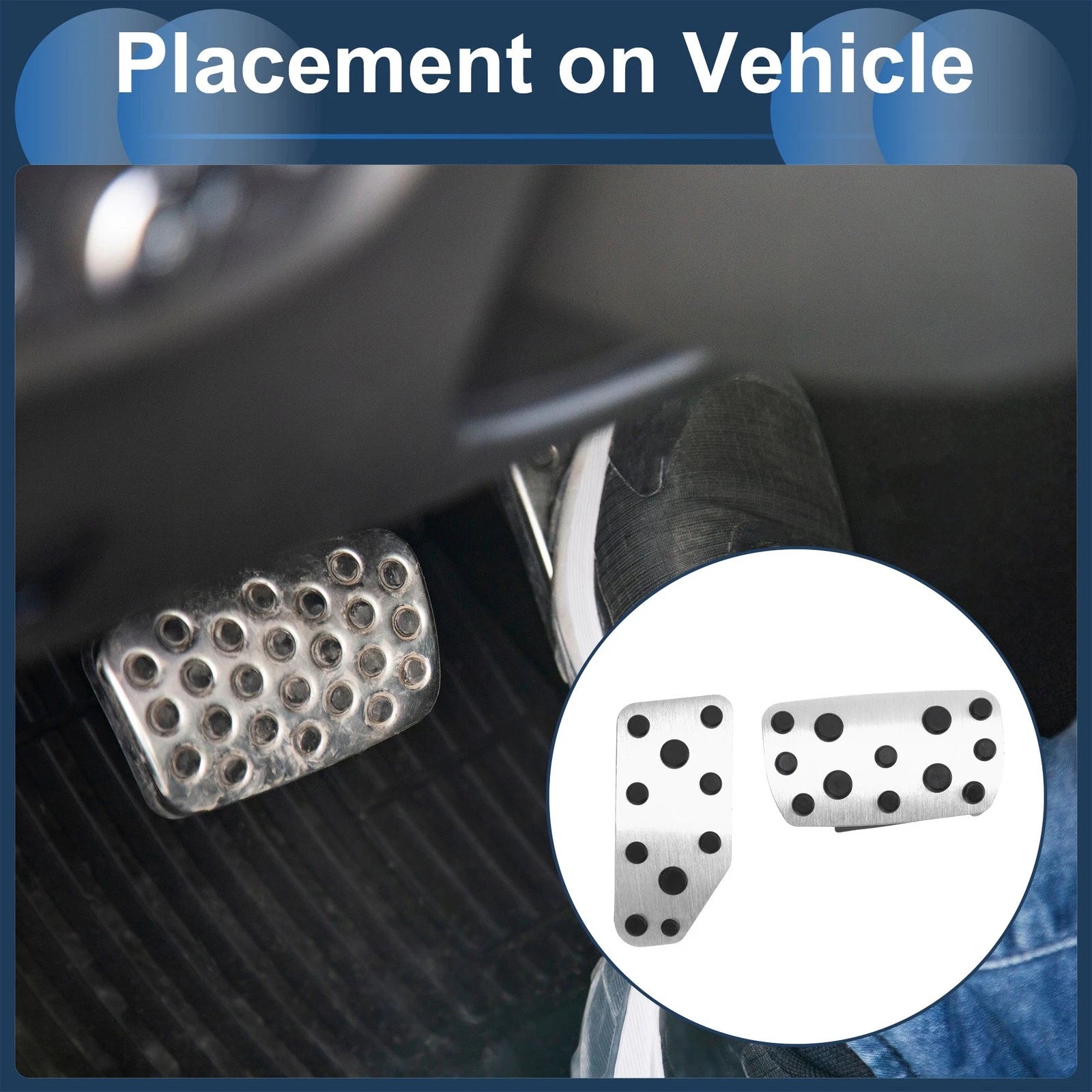 Foot Accelerator Pedal Covers 2 Pcs for Subaru Forester (2019–2021) Silver Tone