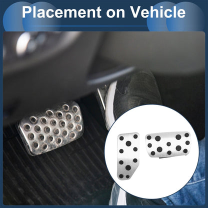 Foot Accelerator Pedal Covers 2 Pcs for Subaru Forester (2019–2021) Silver Tone