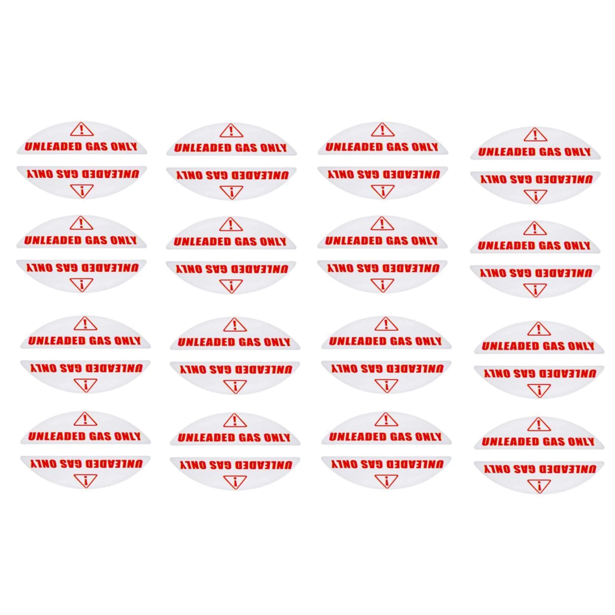 Set of 16 Unleaded Gas Only Stickers 0.82'' X 2.17''