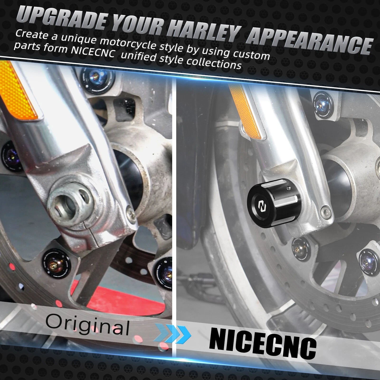 Front Axle Nut Covers for Harley V-Rod (2002–2017) - Black
