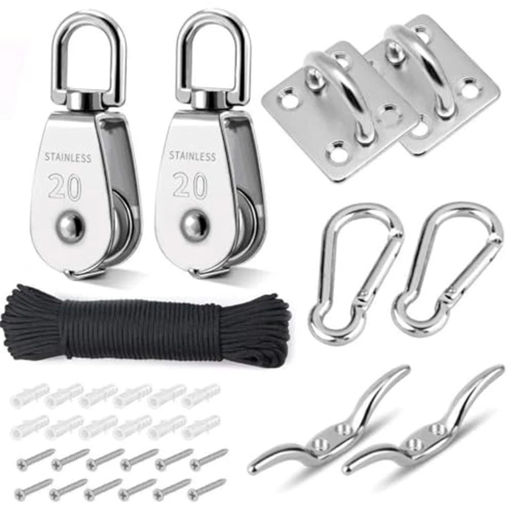 All in One Stainless Steel Pulley Kit for Garden Work and Construction