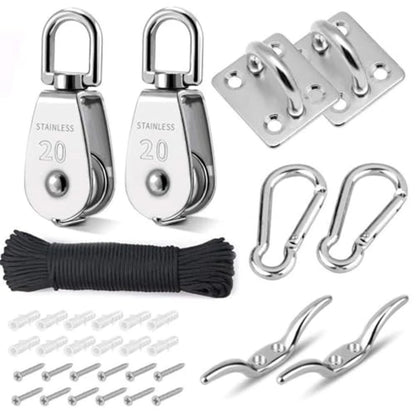 All in One Stainless Steel Pulley Kit for Garden Work and Construction