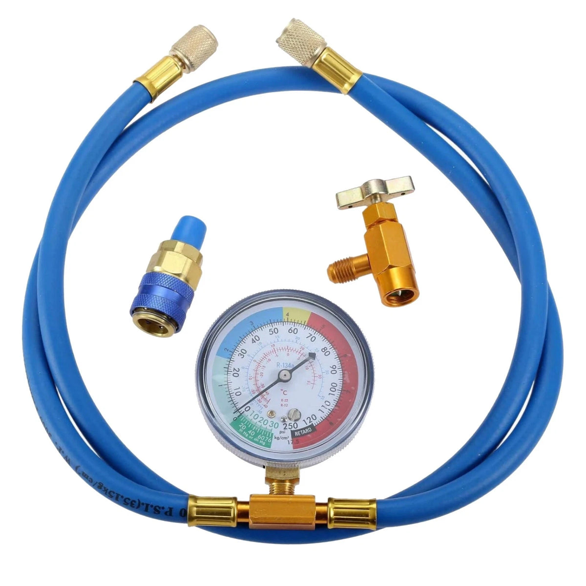 AC Refrigeration R134A Charging Hose with Pressure Gauge for Universal Use