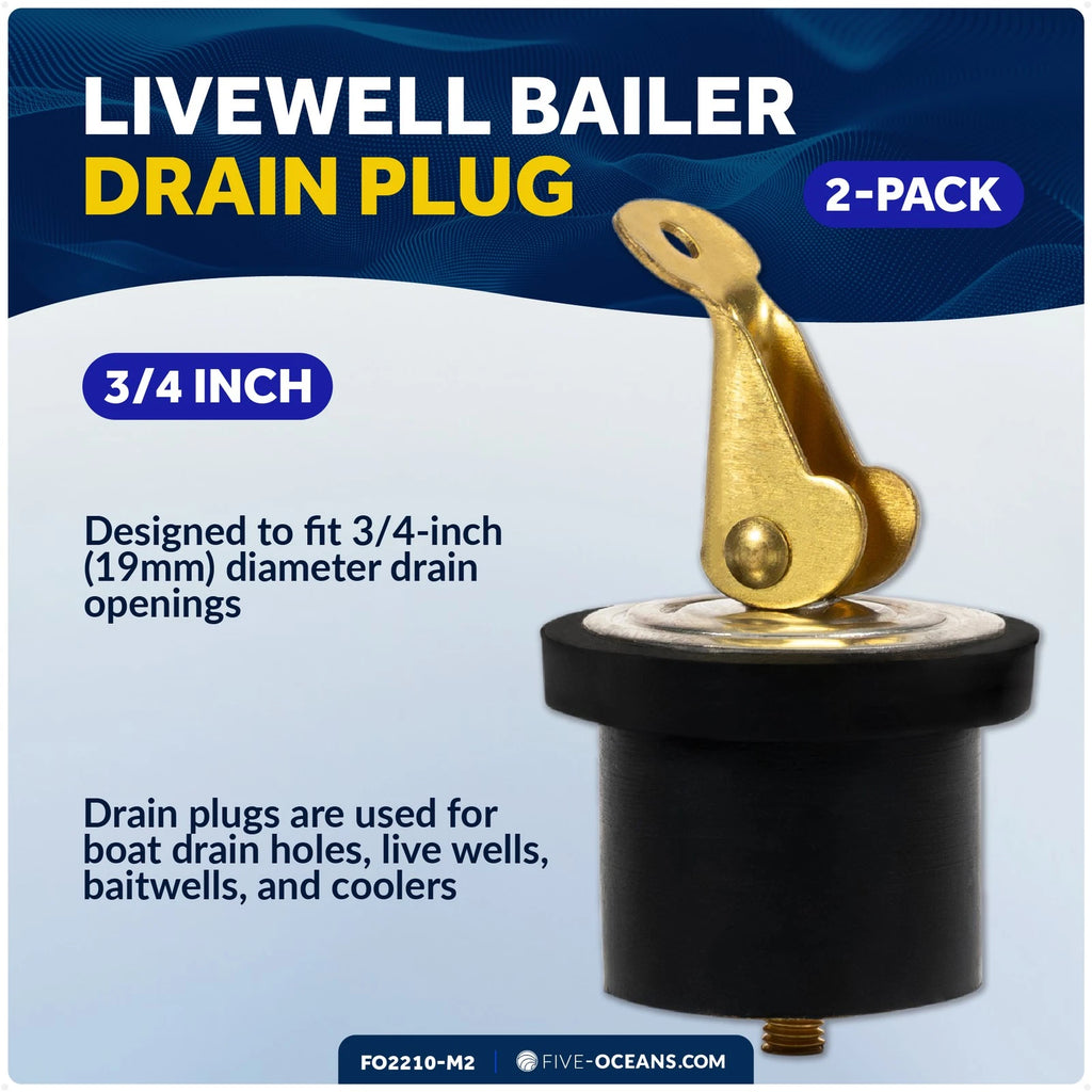 2X Livewell Bailer Drain Plug for 3/4-Inch Diameter Drains