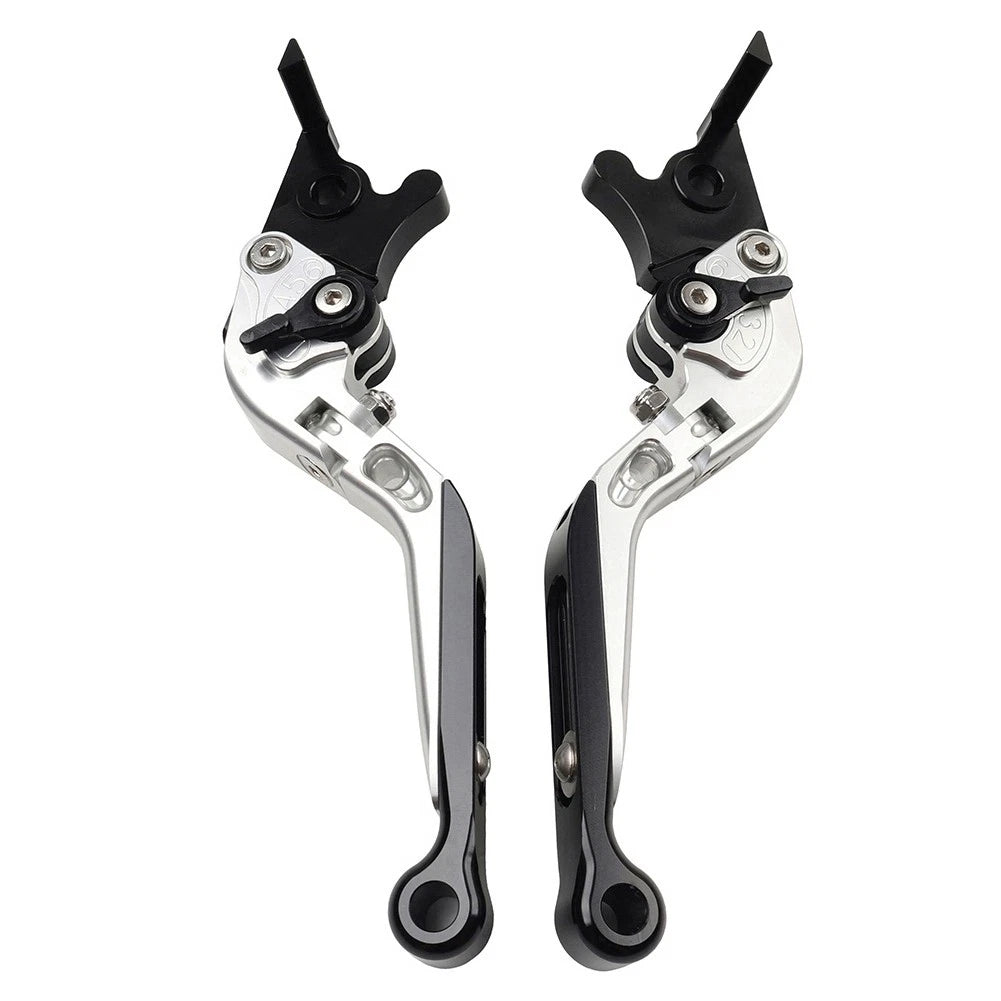 Silver Folding Extendable Brake Clutch Levers for Triumph Street Twin (2016–2023)