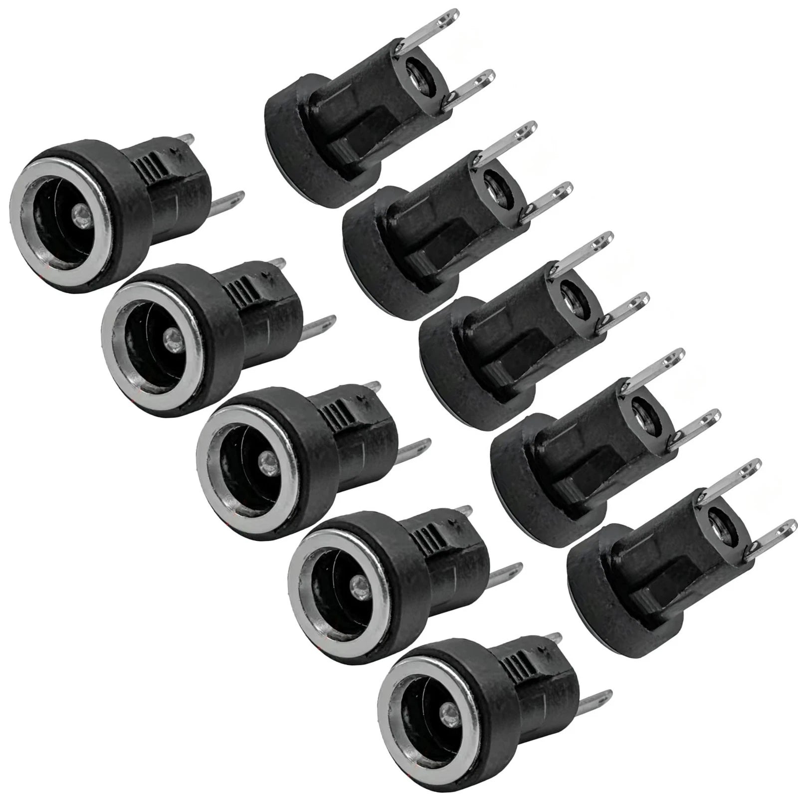 10pcs 2pin DC Power Connector 5.5mm x 2.1mm for PCB Solder Mount Socket
