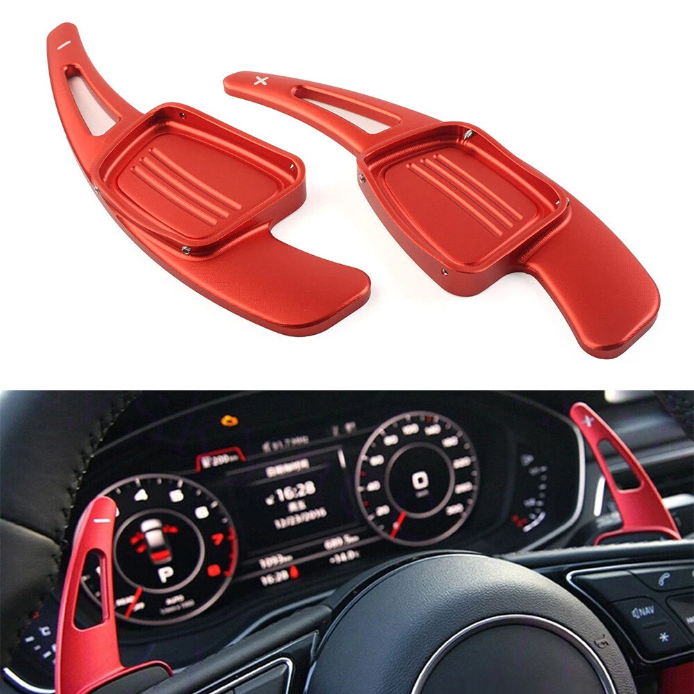 Steering Wheel Shift Paddle Shifter for Audi A3 A4L A5 A6L S3 S4 Q2 Q5L Q7 (Red)