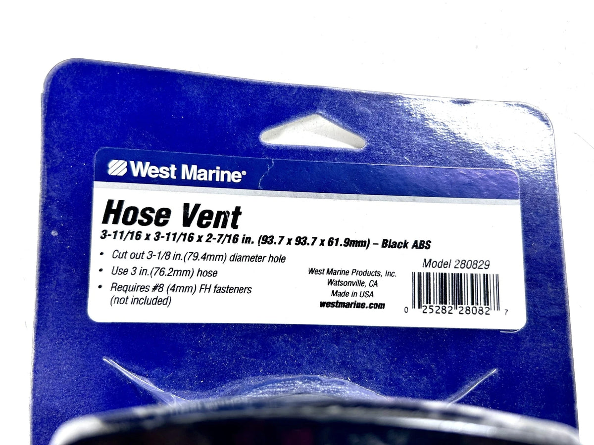 Set of 2 Black ABS Hose Vents for West Marine 280829 (3 1/8'' Diameter)