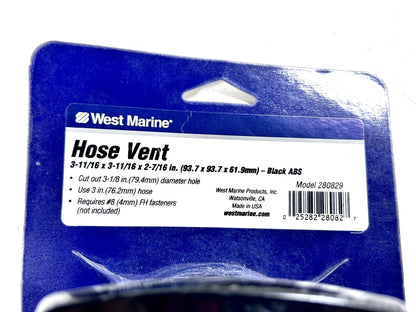 Set of 2 Black ABS Hose Vents for West Marine 280829 (3 1/8'' Diameter)